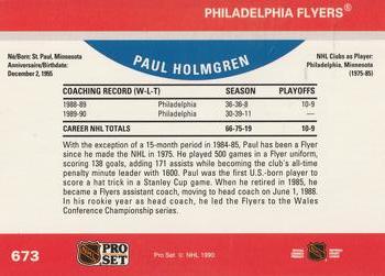 1990-91 Pro Set #673 Paul Holmgren Back