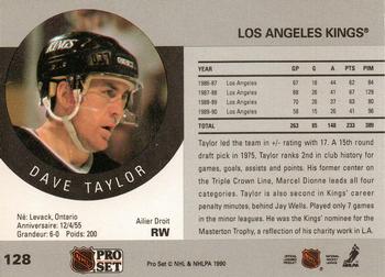 1990-91 Pro Set #128 Dave Taylor Back