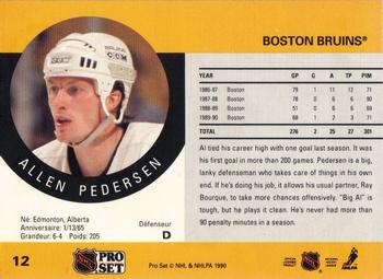 1990-91 Pro Set #12 Allen Pedersen Back