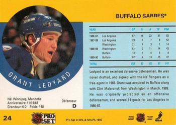 1990-91 Pro Set #24 Grant Ledyard Back