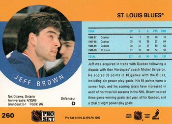 1990-91 Pro Set #260 Jeff Brown Back