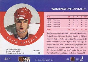 1990-91 Pro Set #311 Kevin Hatcher Back