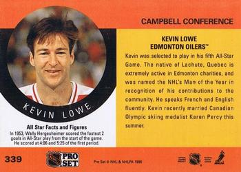 1990-91 Pro Set #339 Kevin Lowe Back