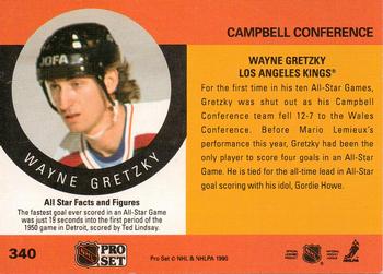 1990-91 Pro Set #340 Wayne Gretzky Back