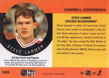 1990-91 Pro Set #345 Steve Larmer Back