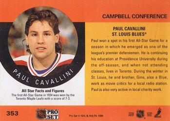 1990-91 Pro Set #353 Paul Cavallini Back