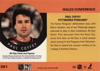 1990-91 Pro Set #361 Paul Coffey Back