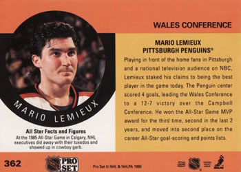 1990-91 Pro Set #362 Mario Lemieux Back