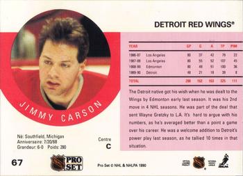 1990-91 Pro Set #67 Jimmy Carson Back