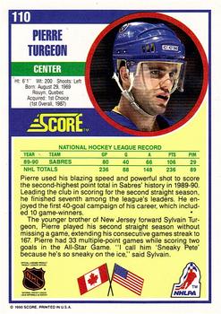 1990-91 Score American #110 Pierre Turgeon Back