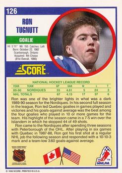 1990-91 Score American #126 Ron Tugnutt Back