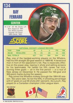 1990-91 Score American #134 Ray Ferraro Back
