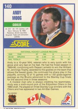 1990-91 Score American #140 Andy Moog Back