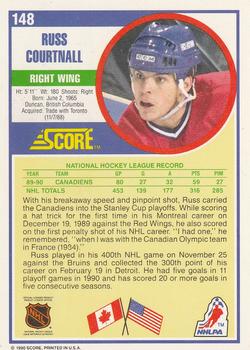 1990-91 Score American #148 Russ Courtnall Back