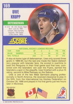 1990-91 Score American #169 Uwe Krupp Back