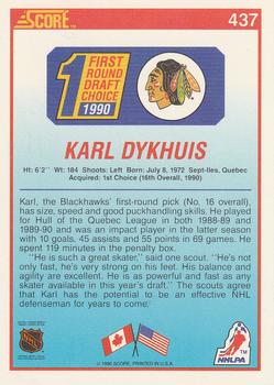 1990-91 Score American #437 Karl Dykhuis Back