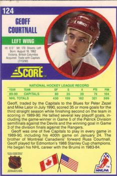 1990-91 Score American #124 Geoff Courtnall Back