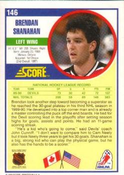 1990-91 Score American #146 Brendan Shanahan Back