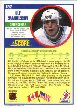 1990-91 Score American #152 Ulf Samuelsson Back