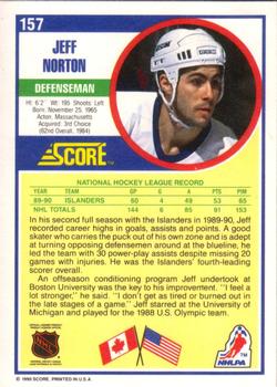 1990-91 Score American #157 Jeff Norton Back