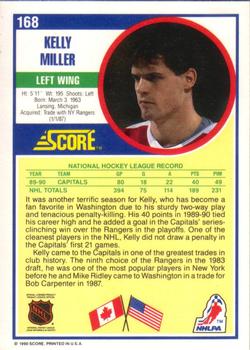 1990-91 Score American #168 Kelly Miller Back