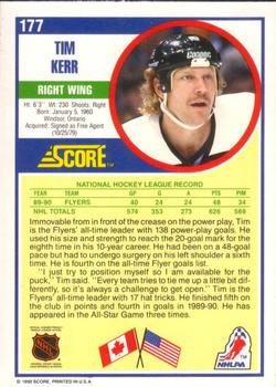 1990-91 Score American #177 Tim Kerr Back