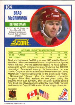 1990-91 Score American #184 Brad McCrimmon Back