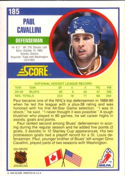 1990-91 Score American #185 Paul Cavallini Back