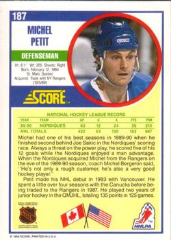 1990-91 Score American #187 Michel Petit Back