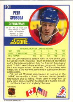 1990-91 Score American #191 Petr Svoboda Back