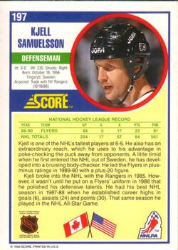 1990-91 Score American #197 Kjell Samuelsson Back