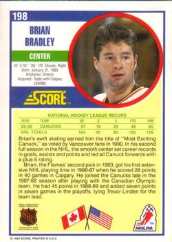 1990-91 Score American #198 Brian Bradley Back