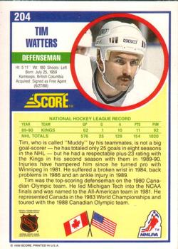 1990-91 Score American #204 Tim Watters Back