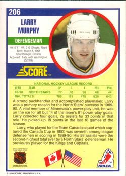 1990-91 Score American #206 Larry Murphy Back