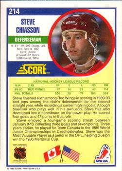 1990-91 Score American #214 Steve Chiasson Back