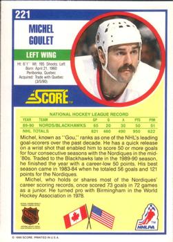 1990-91 Score American #221 Michel Goulet Back