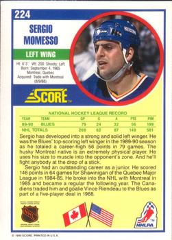 1990-91 Score American #224 Sergio Momesso Back