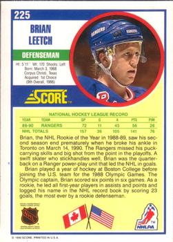 1990-91 Score American #225 Brian Leetch Back