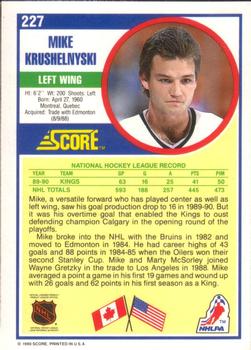 1990-91 Score American #227 Mike Krushelnyski Back