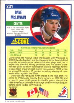 1990-91 Score American #231 Dave McLlwain Back