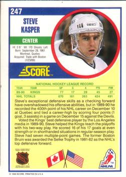 1990-91 Score American #247 Steve Kasper Back