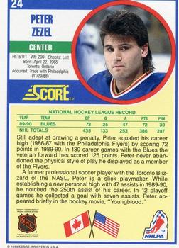 1990-91 Score American #24 Peter Zezel Back