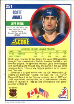 1990-91 Score American #251 Scott Arniel Back