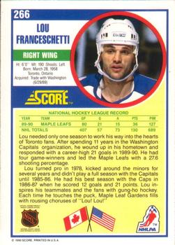 1990-91 Score American #266 Lou Franceschetti Back