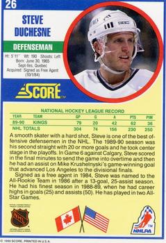 1990-91 Score American #26 Steve Duchesne Back