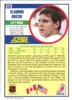 1990-91 Score American #273 Vladimir Krutov Back