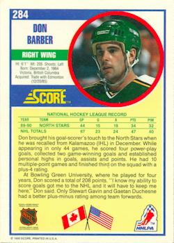 1990-91 Score American #284 Don Barber Back