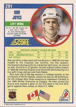 1990-91 Score American #291 Bob Joyce Back