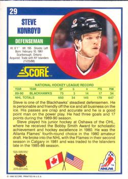 1990-91 Score American #29 Steve Konroyd Back