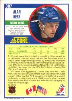 1990-91 Score American #307 Alan Kerr Back